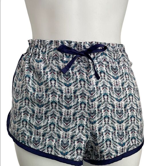 Victoria Secrets Geometric Tribal Striped Pajama Shorts Blue S/P - Picture 1 of 8